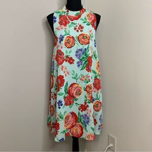 Everly brightly colored floral shift dress bright women’s size L